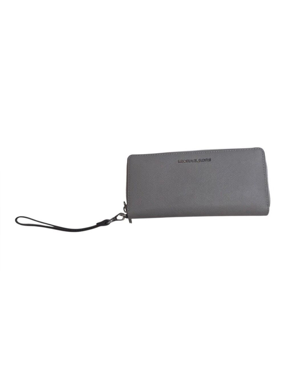 Michael Kors Jet Set Travel Continental Gray Wallet Wristlet Saffiano Leather